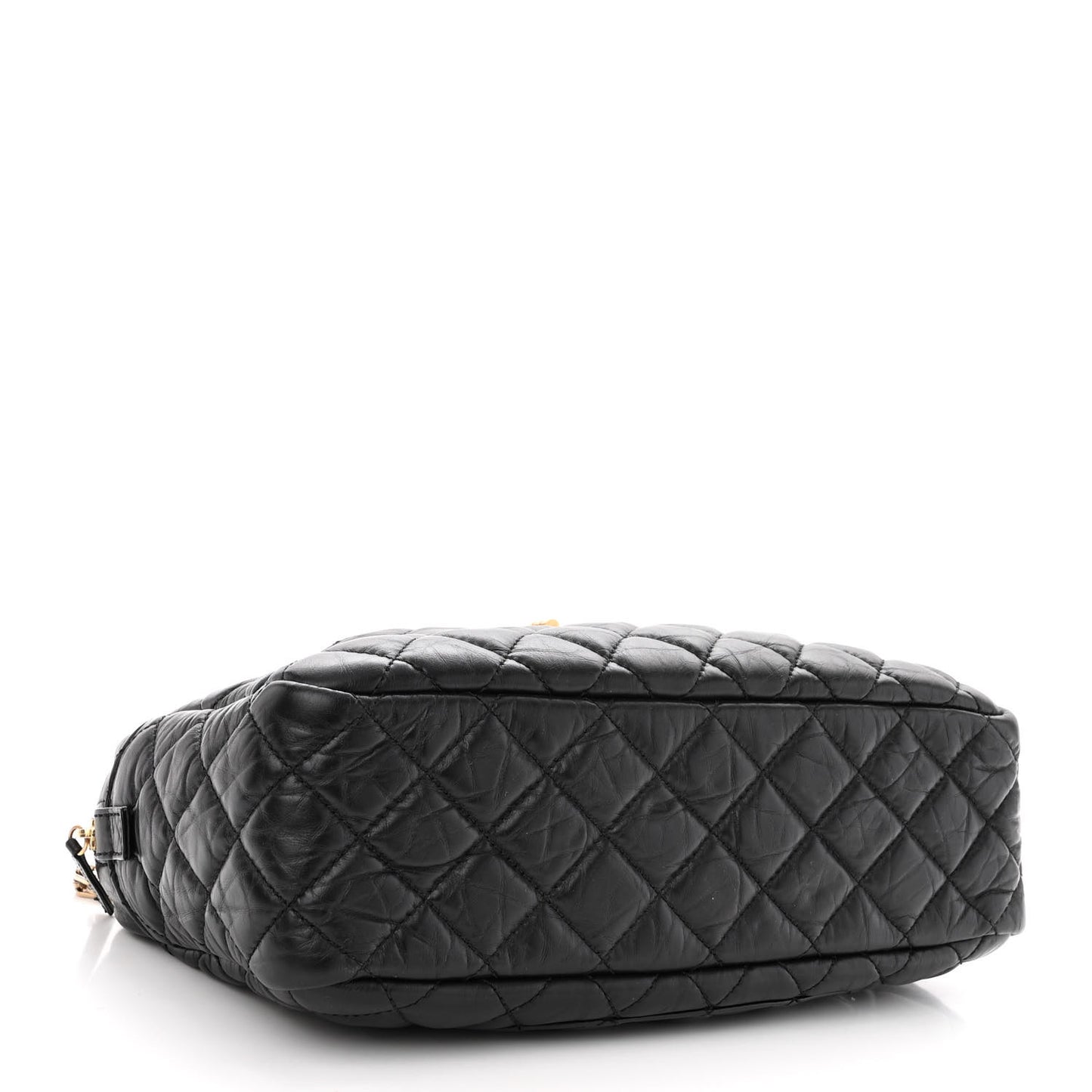 Aged Calfskin Quilted Medium Reissue Camera Case Black