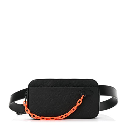 Louis Vuitton Taurillon Monogram Uniformes Solar Ray Soft Pochette Volga Belt Bag Black 1 of 10