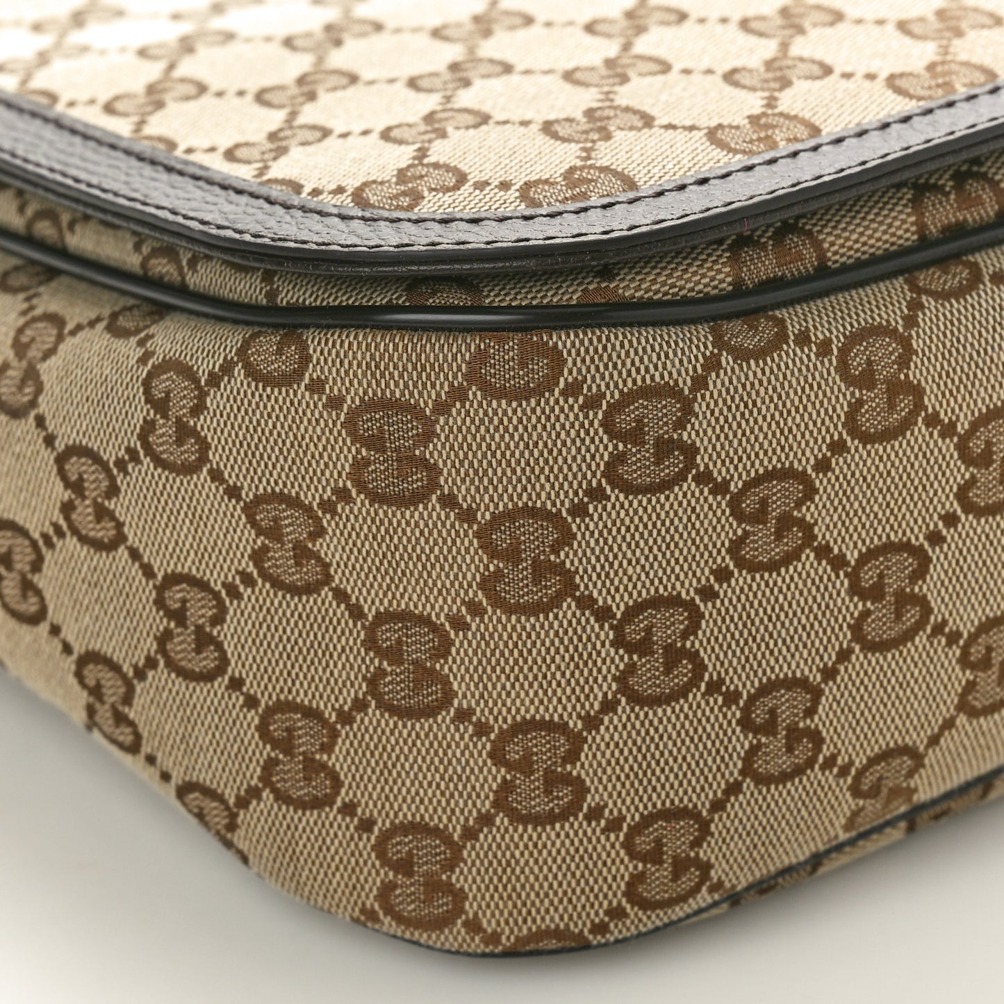 Monogram Large Flap Messenger Bag Beige Dark Brown