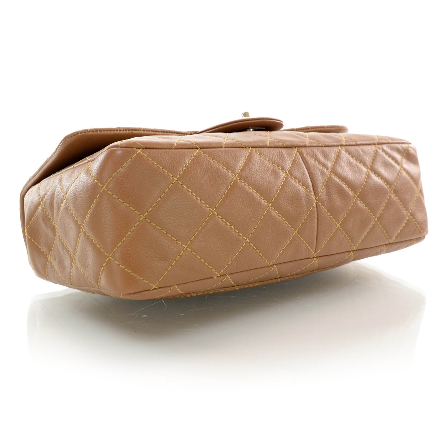 Chanel Washed Caviar Jumbo Single Flap Light Brown 4 of 10