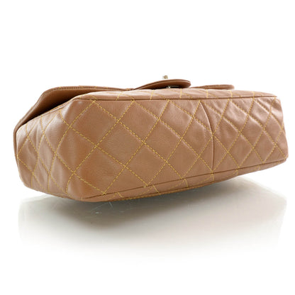 Chanel Washed Caviar Jumbo Single Flap Light Brown 4 of 10