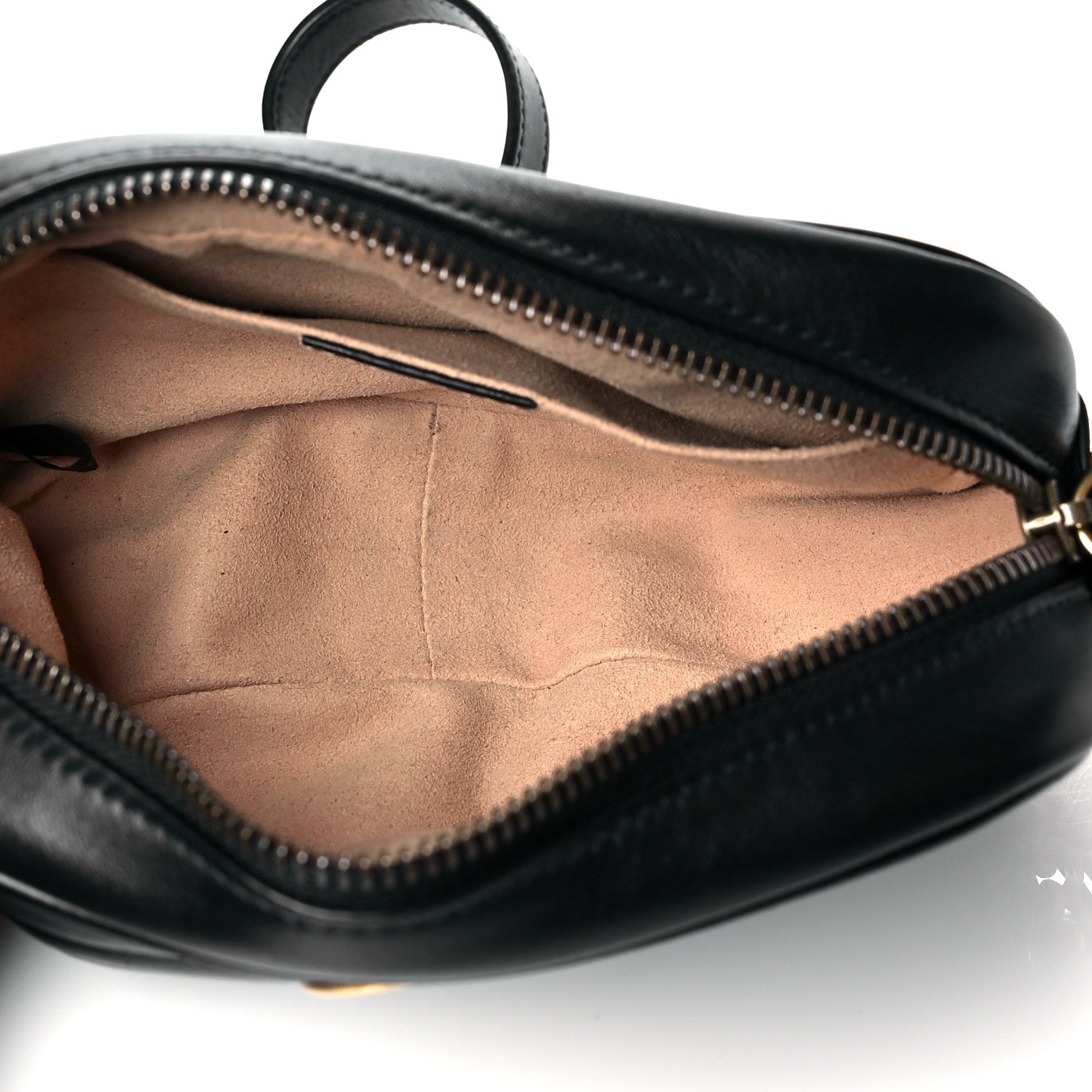 Gucci Calfskin Matelasse Mini GG Marmont Chain Shoulder Bag Black 5 of 11