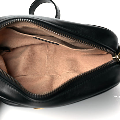 Gucci Calfskin Matelasse Mini GG Marmont Chain Shoulder Bag Black 5 of 11