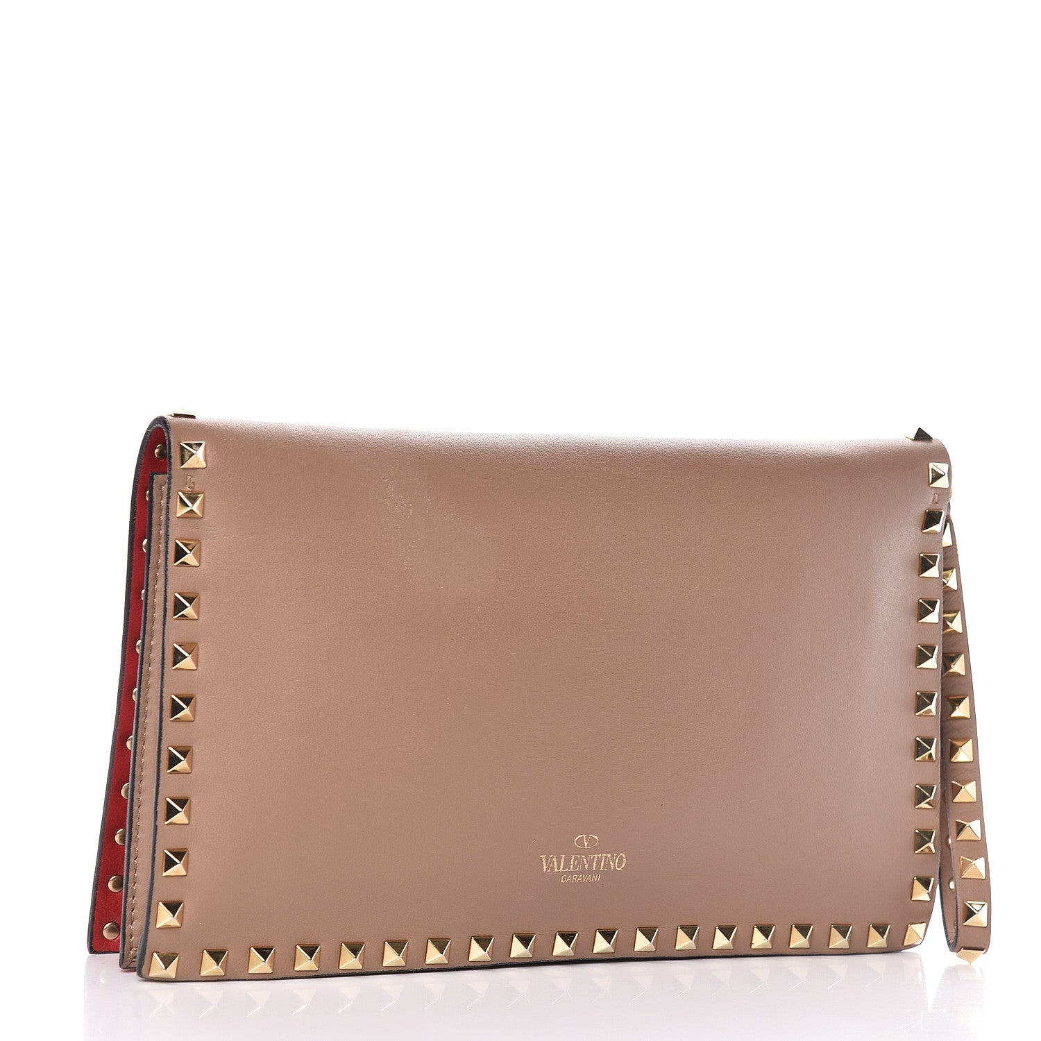 Valentino Garavani Nappa Rockstud Wristlet Clutch Alpaca 3 of 9
