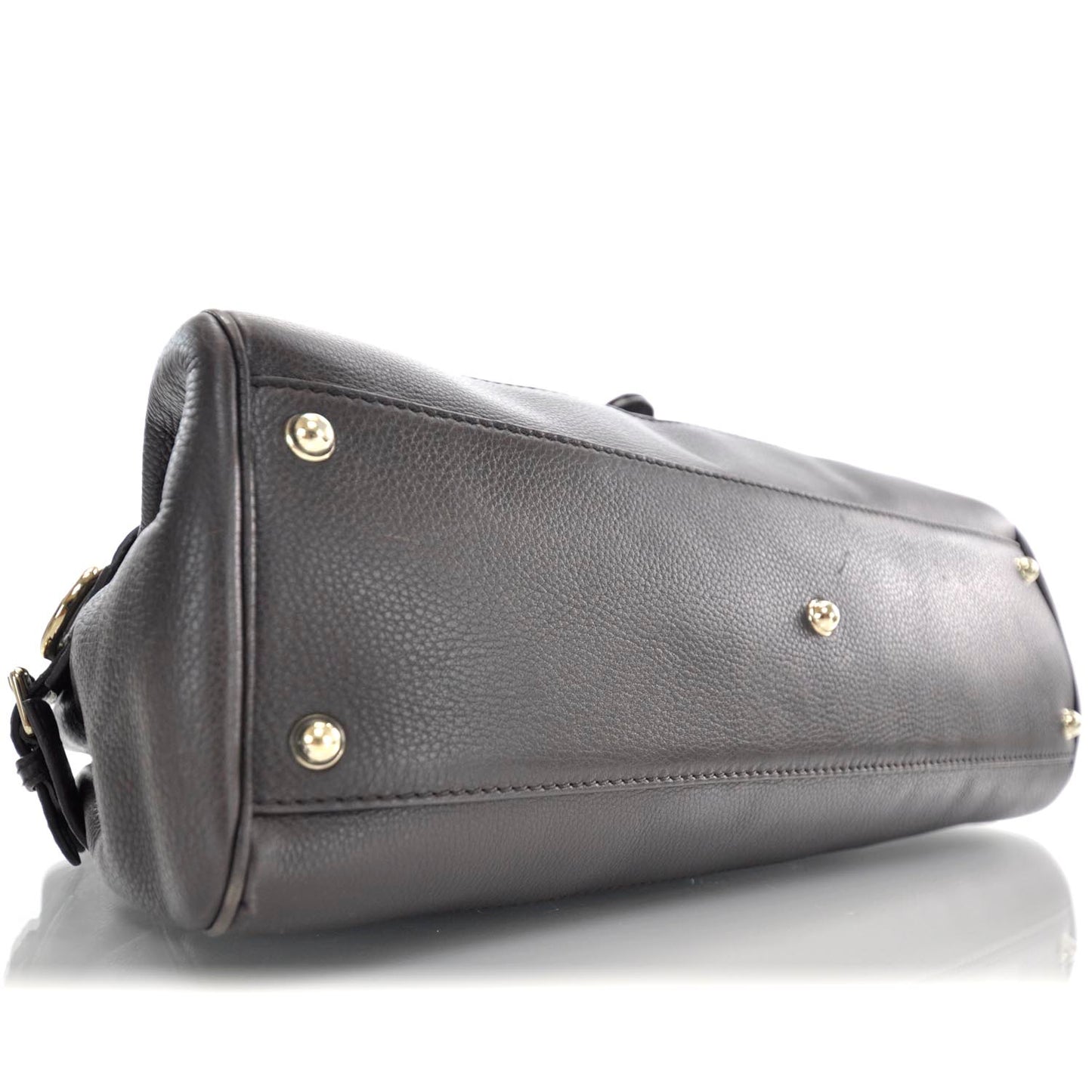 Calfskin Medium Heritage Shoulder Bag Brown