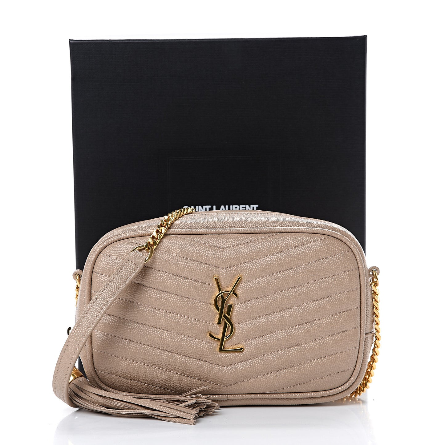 Grain De Poudre Matelasse Monogram Mini Lou Camera Bag Dark Beige