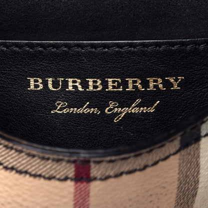 Burberry Perforated Calfskin Haymarket Check Baby Bridle Crossbody Black 6 of 9