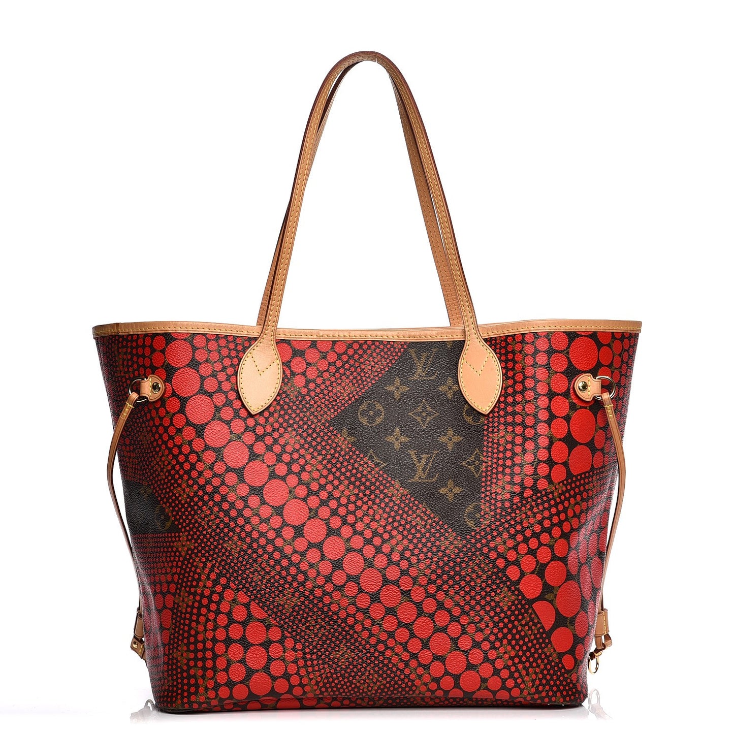 Monogram Kusama Waves Neverfull MM Red