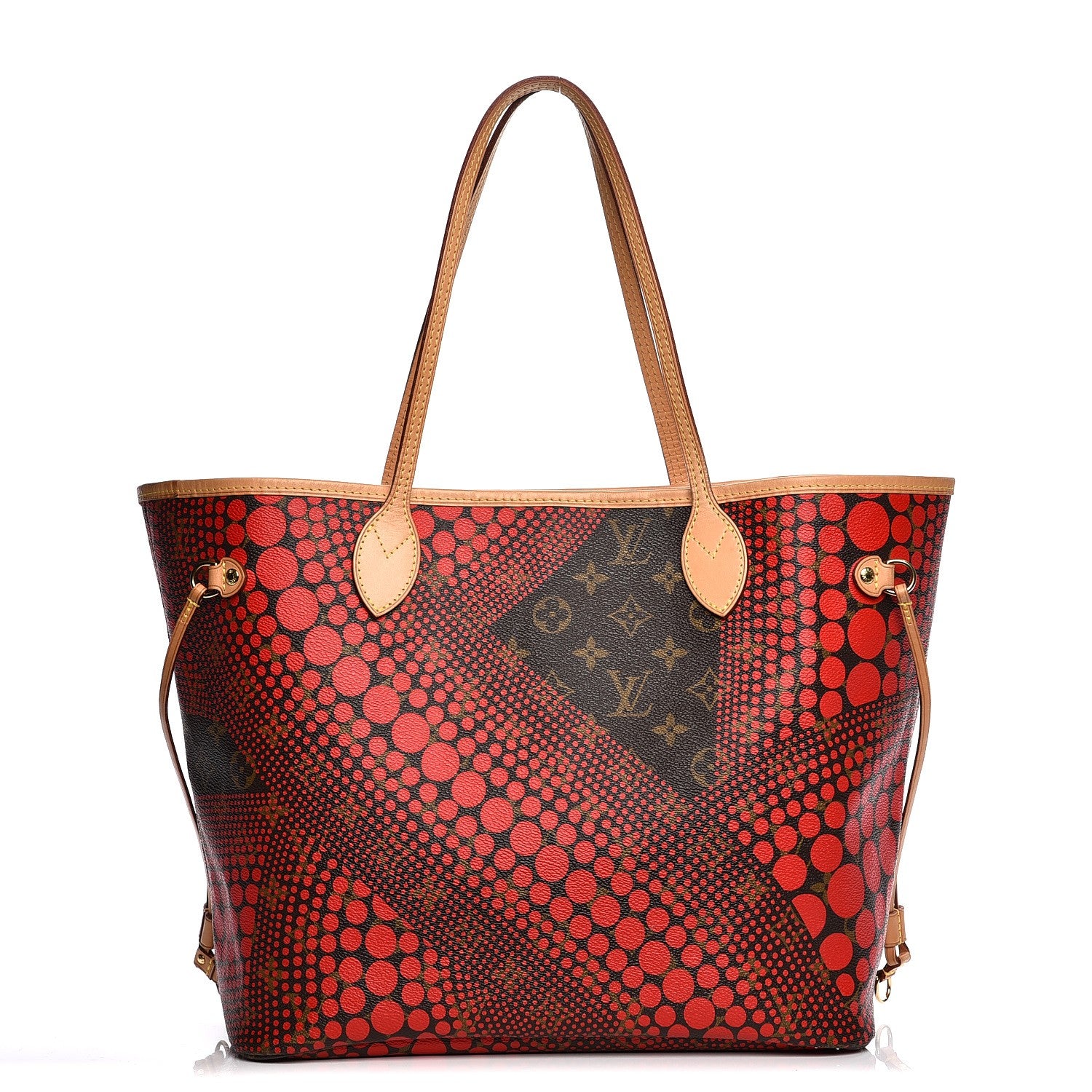 Louis Vuitton Monogram Kusama Waves Neverfull MM Red 1 of 8