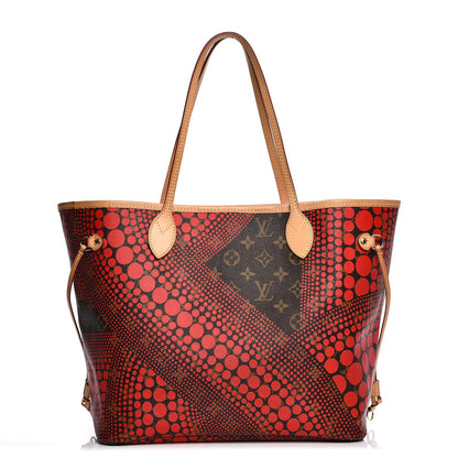 Louis Vuitton Monogram Kusama Waves Neverfull MM Red 1 of 8