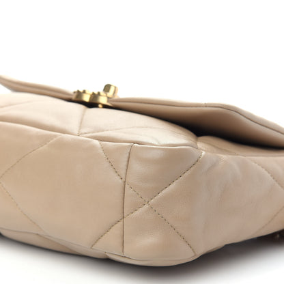 Chanel Lambskin Quilted Medium Chanel 19 Flap Dark Beige 9 of 9
