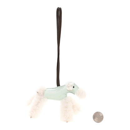 Hermes Milo Lambskin Shearling Budy Charm Vert Peppermint Chocolate 2 of 4