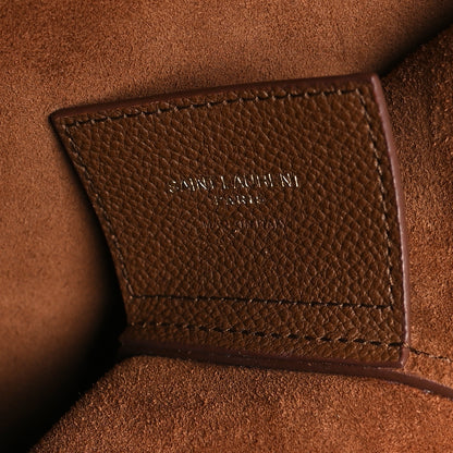 Saint Laurent Grained Calfskin Bold East West Shopping Tote Toasted Brown 6 of 12