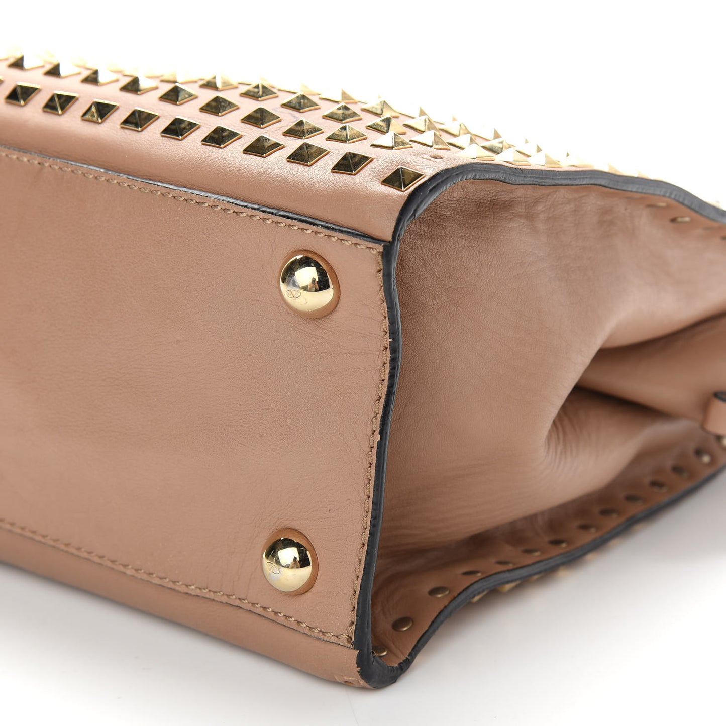 Vitello Rockstud All Over Dome Shopper Taupe