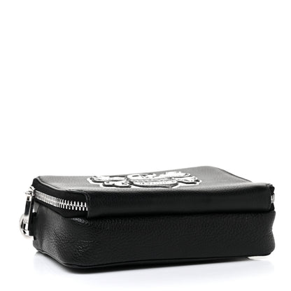 Christian Dior X SHAWN STUSSY Grained Calfskin Double Zip Crossbody Pouch Black 3 of 7