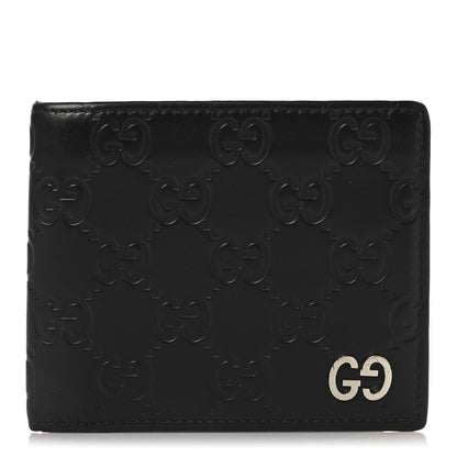 Gucci Guccissima Signature Dorian Bi-Fold Wallet Black 1 of 7