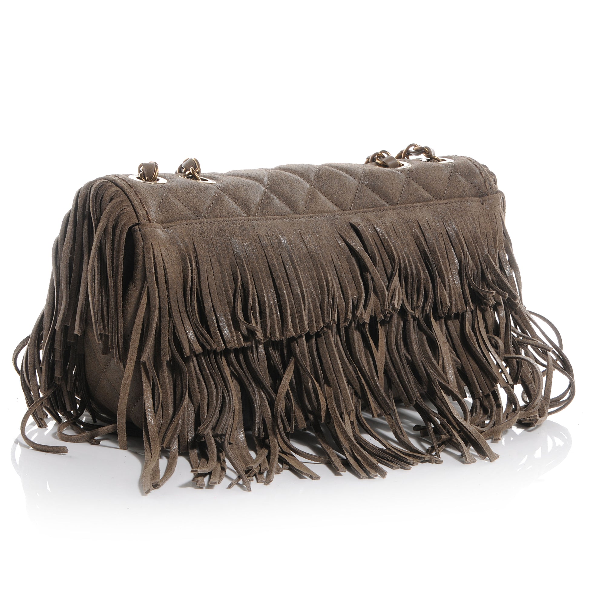 Chanel Calfskin Paris Dallas Fringe Flap Grey 3 of 9