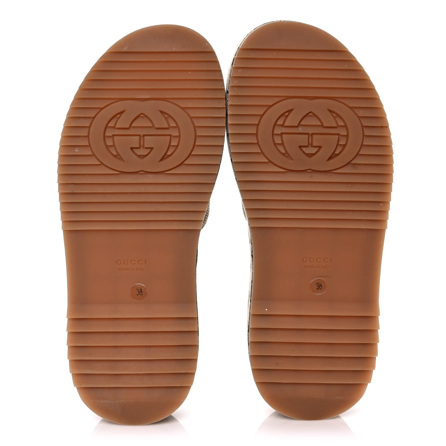 Monogram Maxi GG Angelina Platform 55mm Slide Sandals 38 Camel Ebony