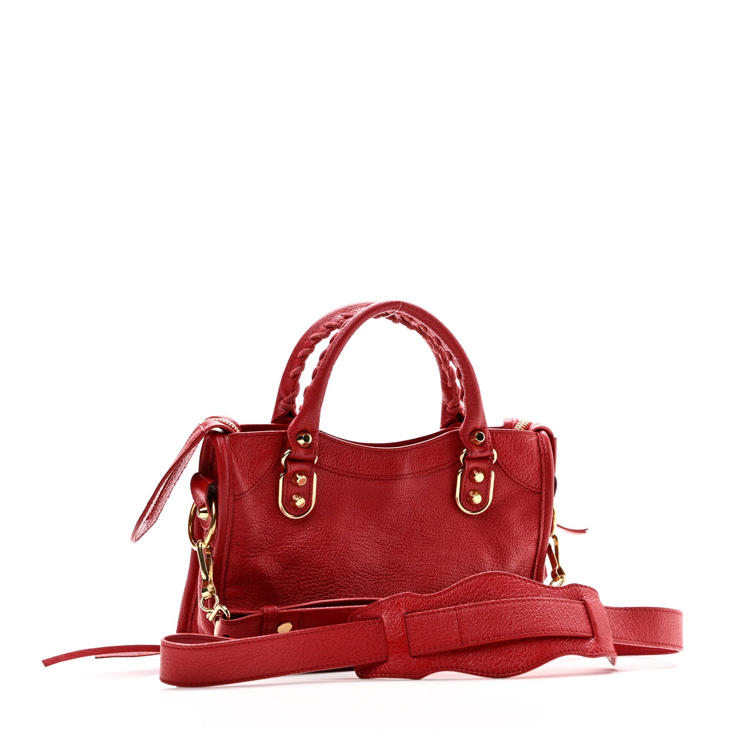 Balenciaga Chevre Gold Metallic Edge Hardware Mini City Rouge Grenade 4 of 12