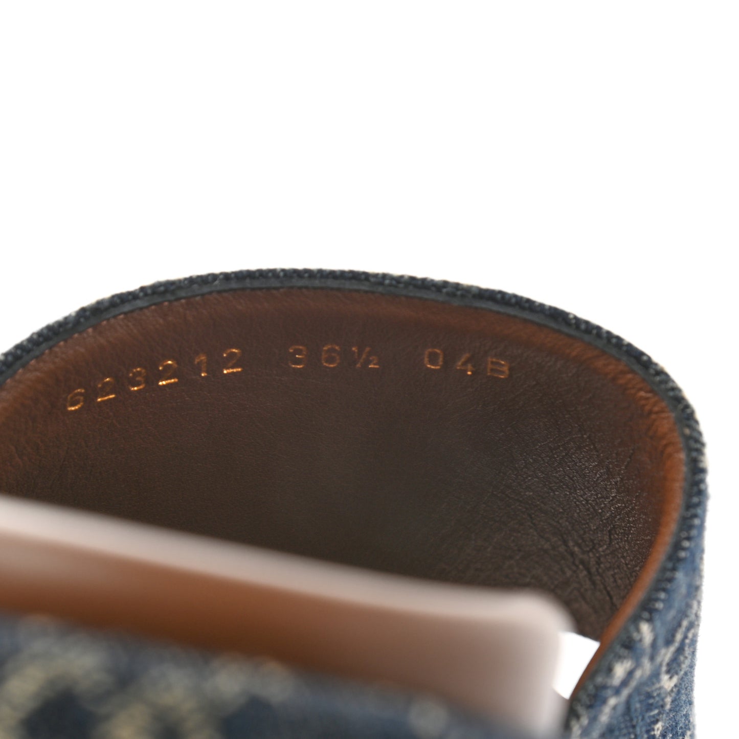 New Denim GG Monogram Angelina Platform 55mm Slide Sandals 36.5 Blue Tea