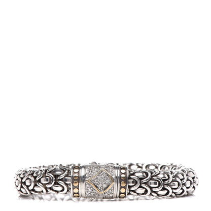John Hardy Sterling Silver 18K Yellow Gold Diamond 11mm Naga Bracelet 1 of 6
