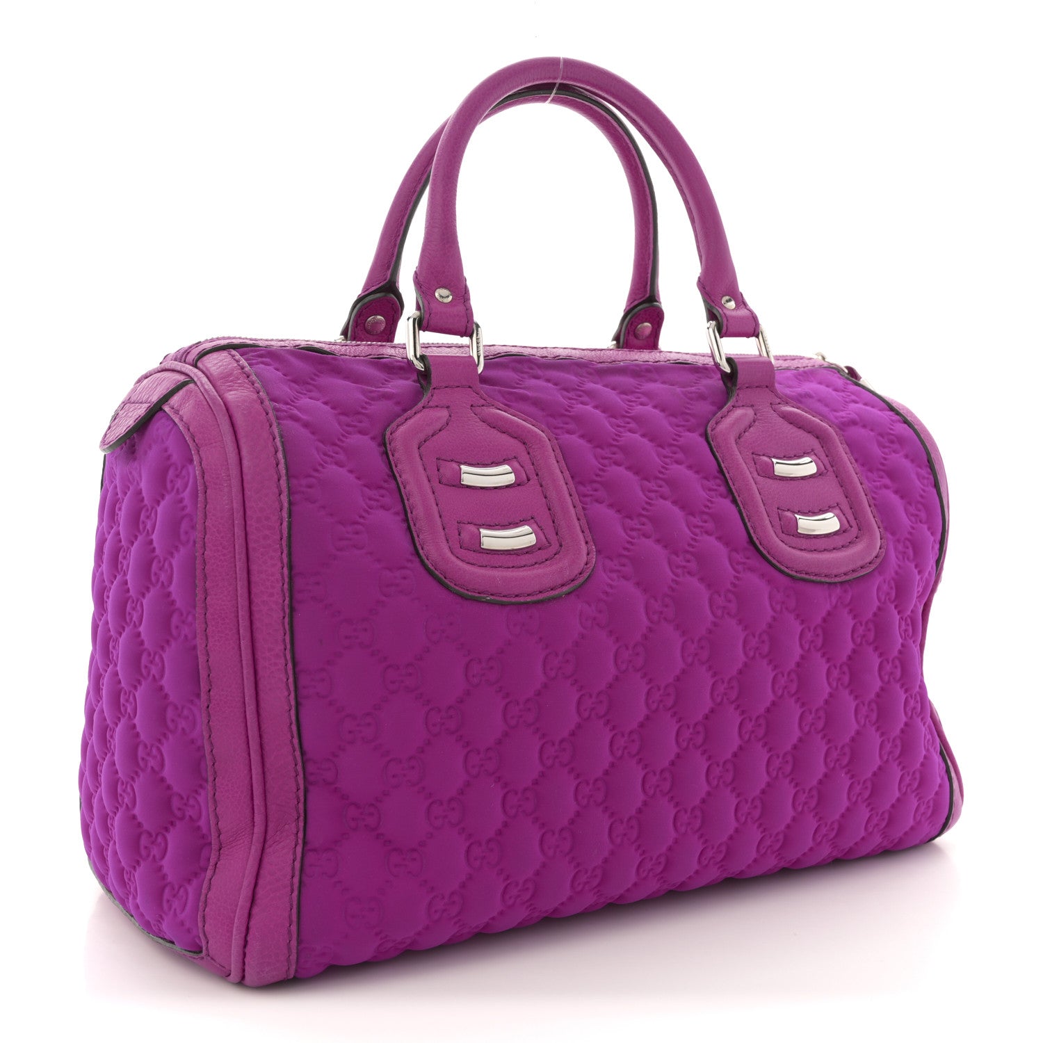 Gucci Guccissima Neoprene Techno Tag Medium Boston Magenta 3 of 10