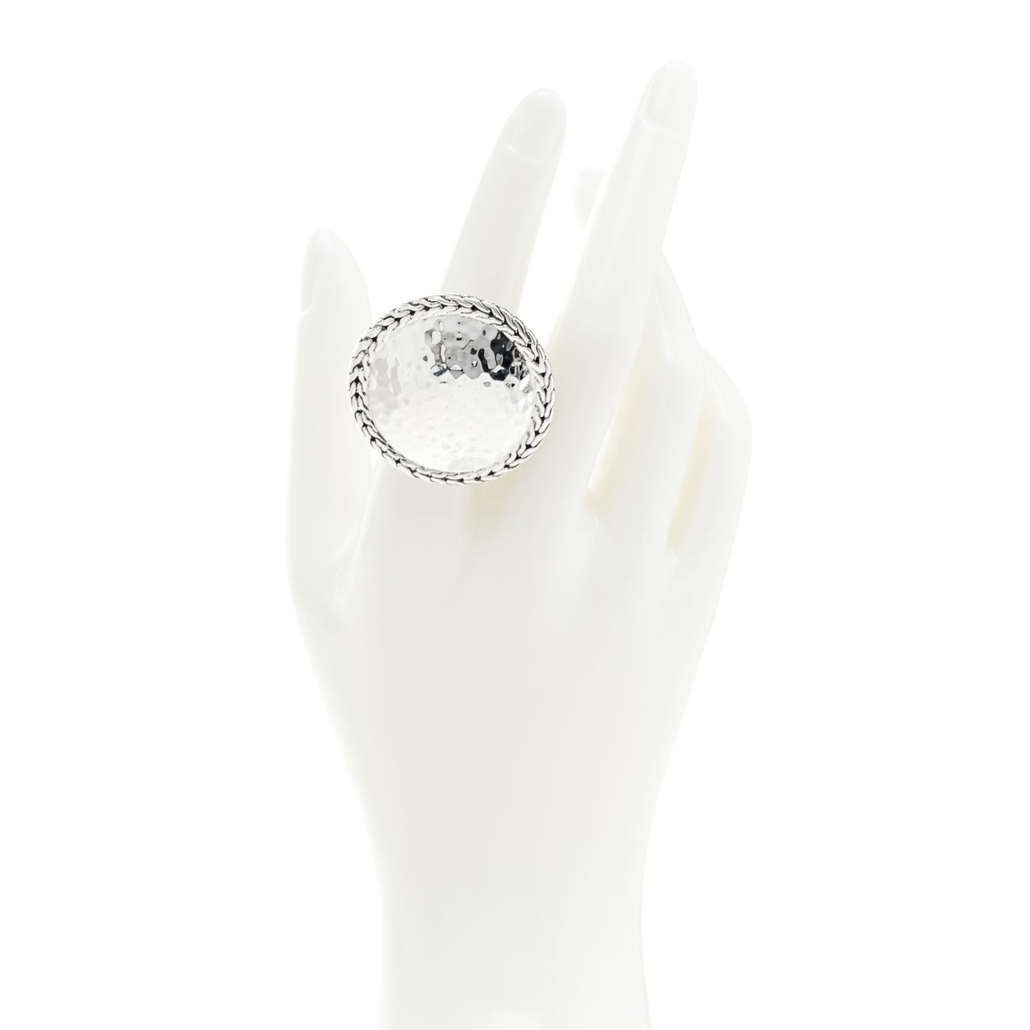 Sterling Silver Palu Hammered Dome Ring 55 7.25
