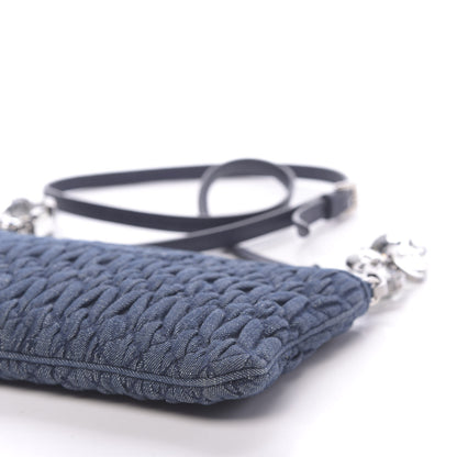 Miu Miu Denim Matelasse Crystal Chain Crossbody Bag Blue 10 of 10