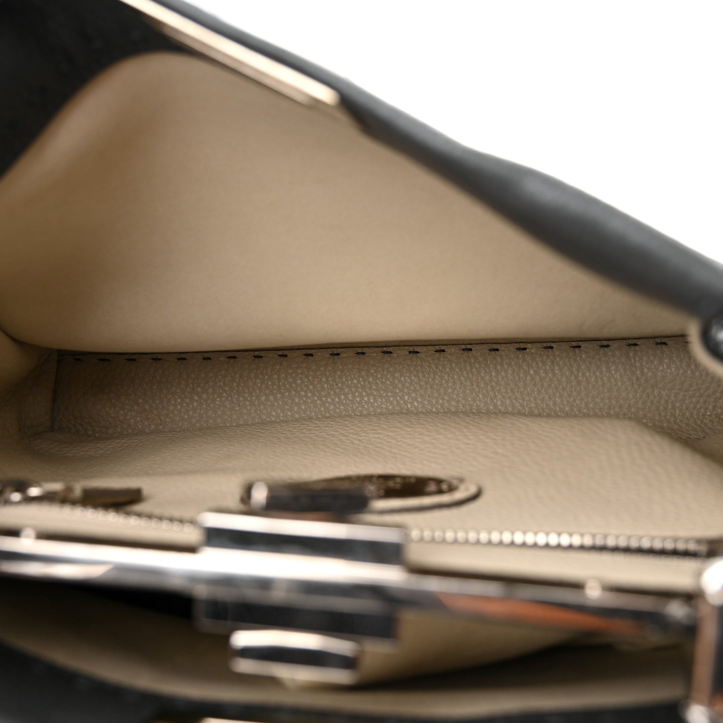 Cuoio Romano Selleria Bi-Color Medium Peekaboo Iconic Satchel Asfalto Latte