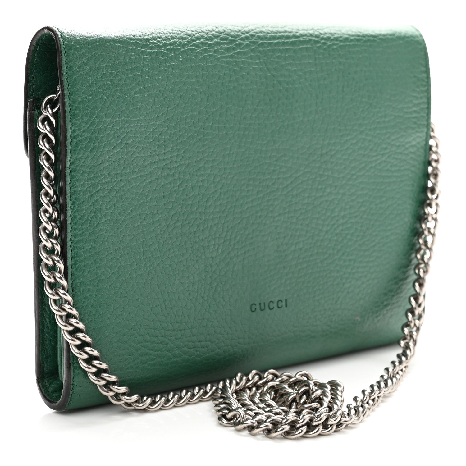 Gucci Calfskin Mini Dionysus Chain Wallet Emerald 3 of 10