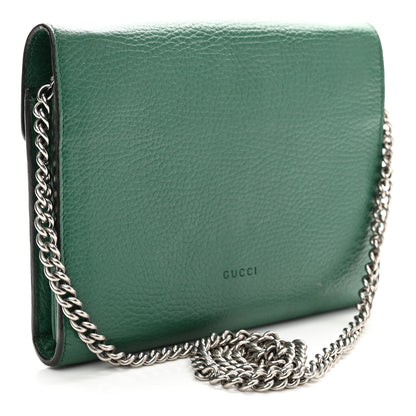 Gucci Calfskin Mini Dionysus Chain Wallet Emerald 3 of 10