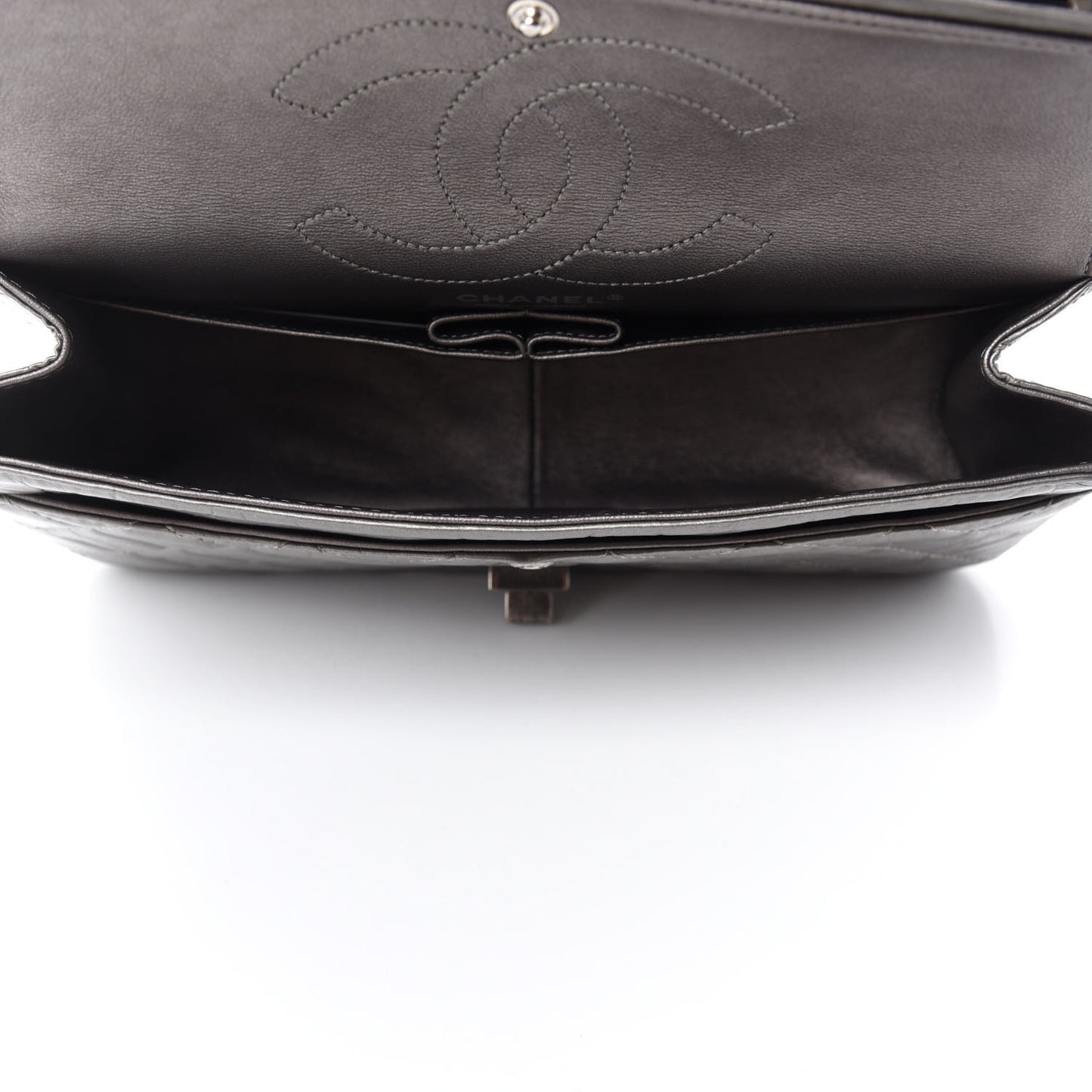 Metallic Aged Calfskin Quilted 2.55 Reissue 226 Flap Silver