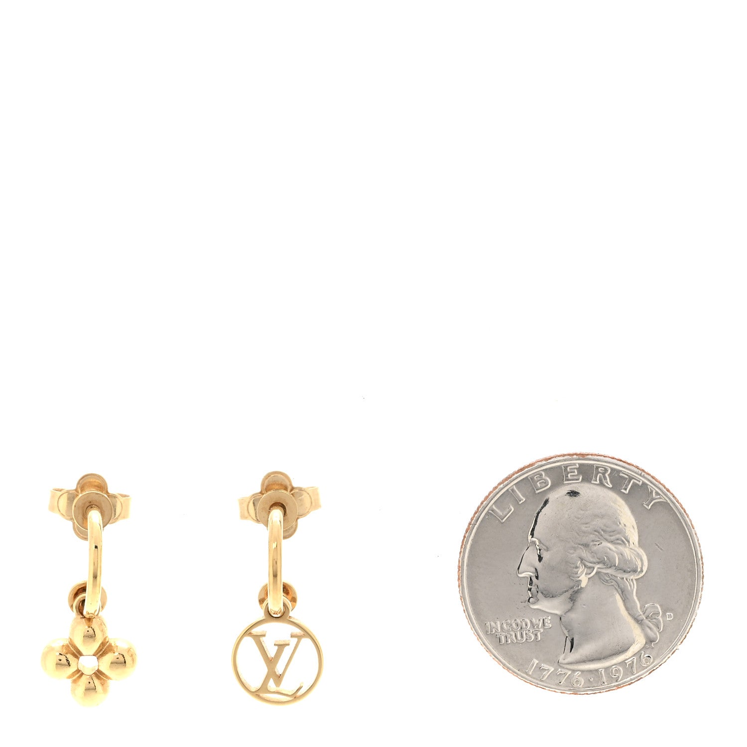 Louis Vuitton Brass Blooming Earrings Gold 2 of 5