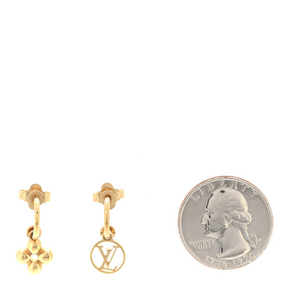 Louis Vuitton Brass Blooming Earrings Gold 2 of 5