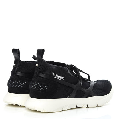 Valentino Garavani Calfskin Mesh Mens Sound High Sneakers 45 Black 4 of 10