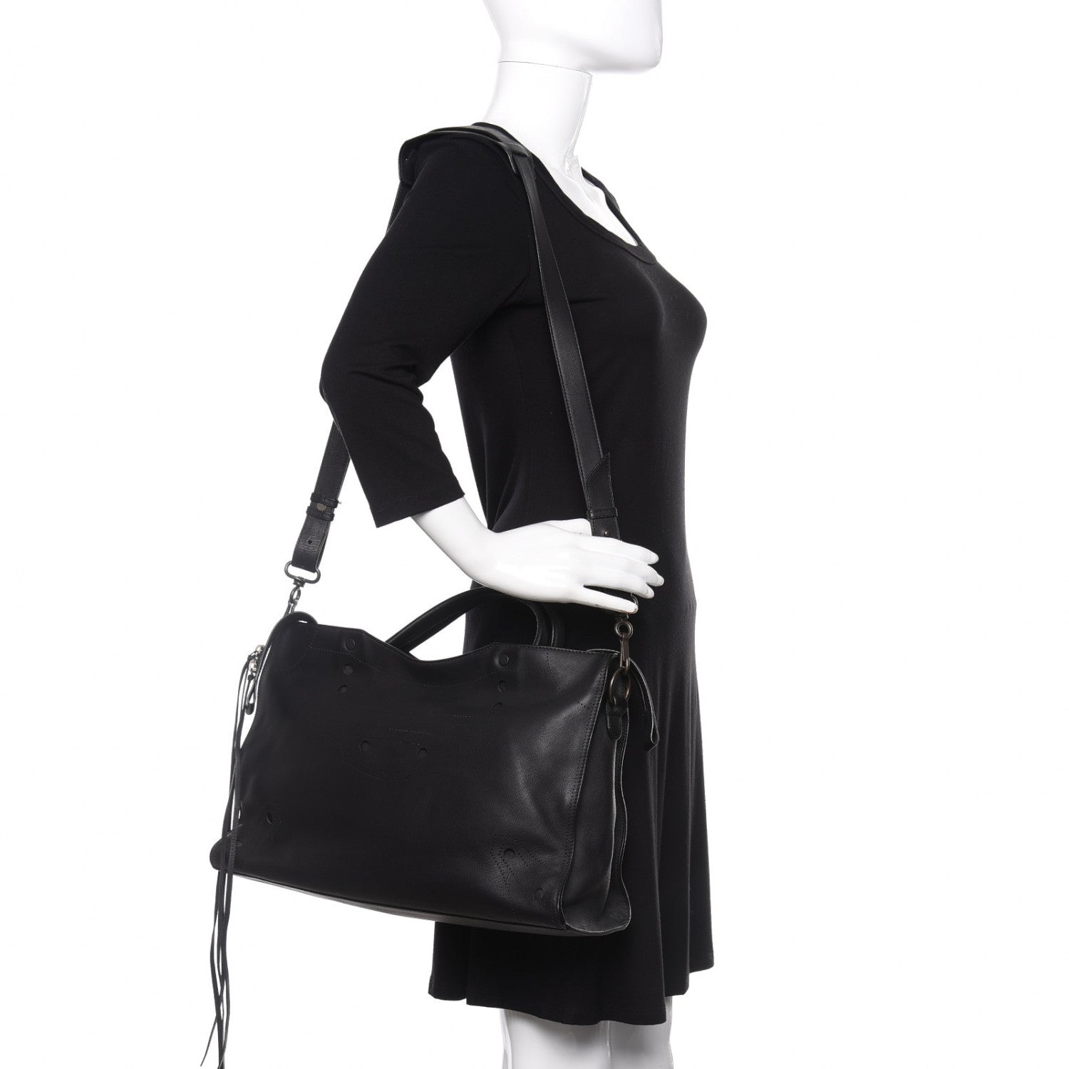 Balenciaga Veau Soyeux Perforated Blackout Hardware City Black 2 of 11