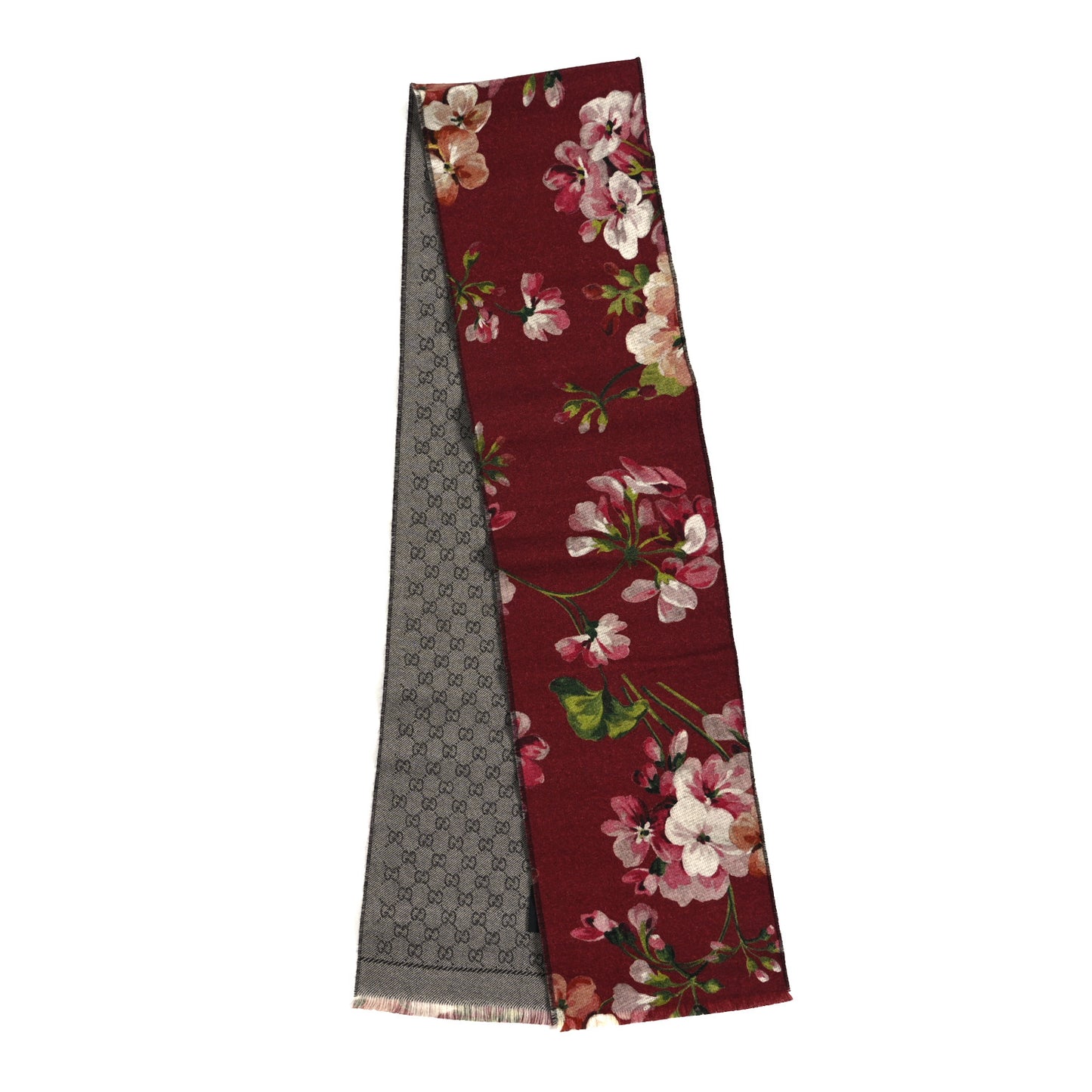 Wool Jacquard GG Monogram Miniorophin Scarf Lacquer Pink
