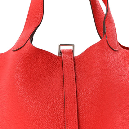 Hermes Taurillon Clemence Picotin Lock 18 PM Rouge Tomate 8 of 14