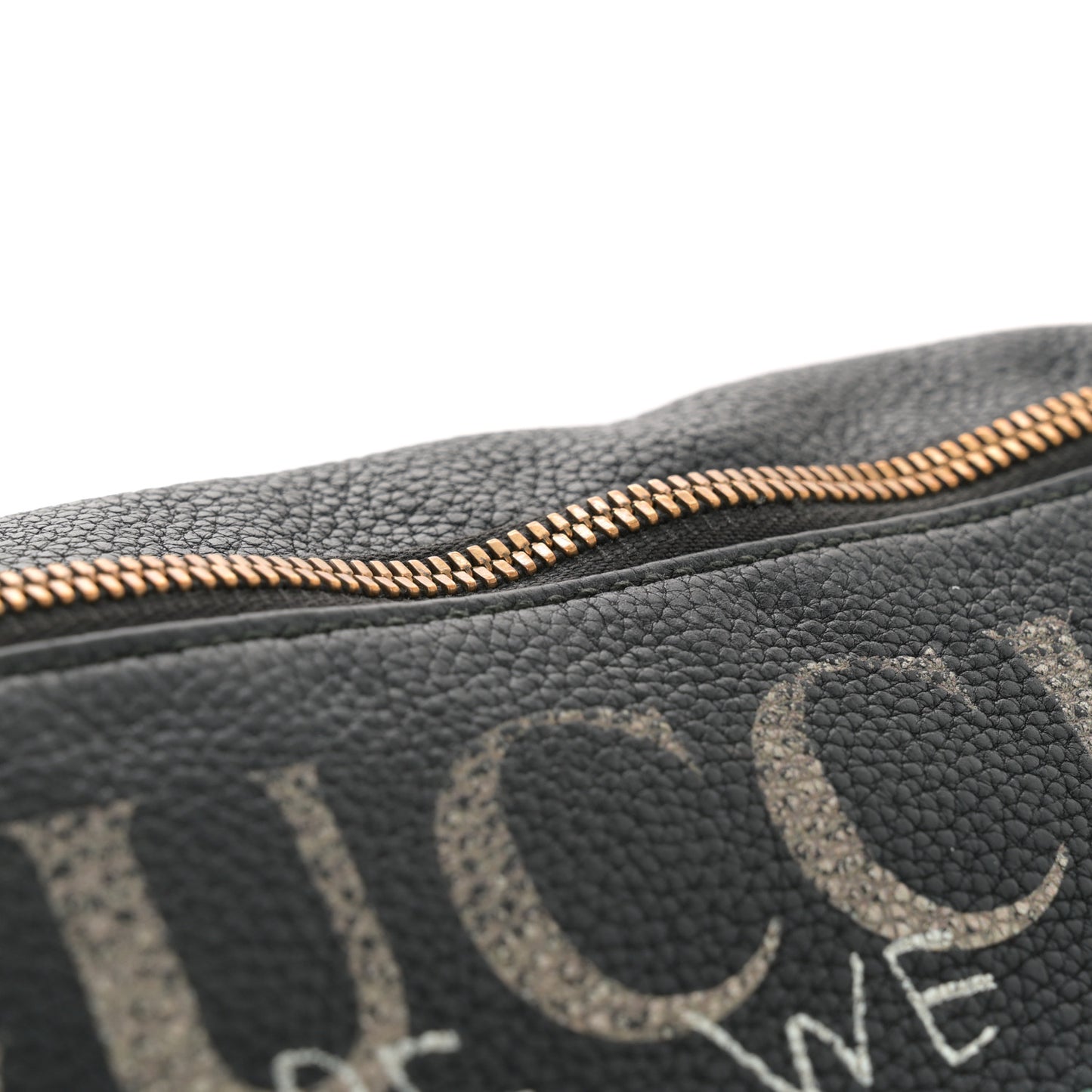 Grained Calfskin Coco Capitan Logo Belt Bag Black