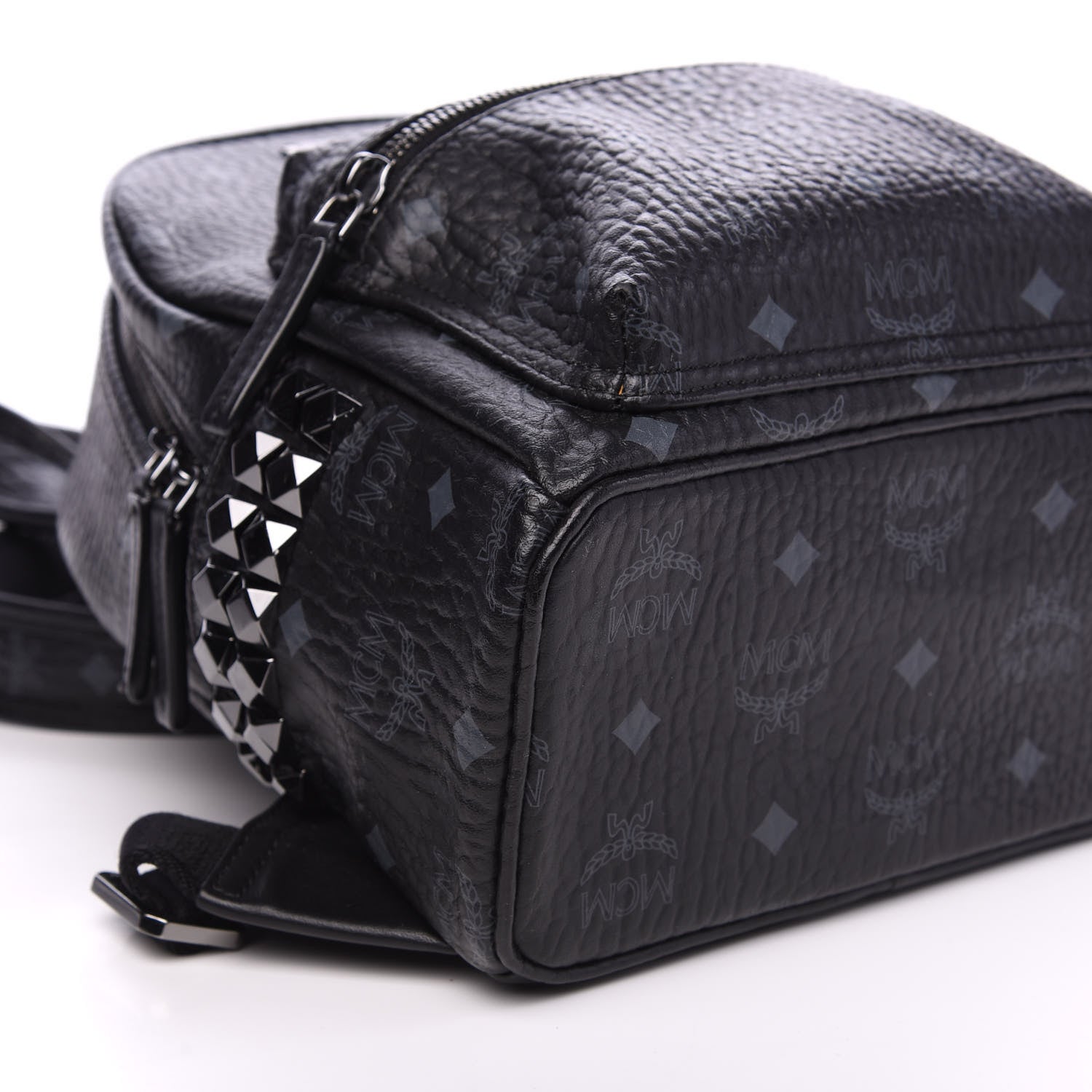 MCM Visetos Side Stud Mini Stark Backpack Black 7 of 8