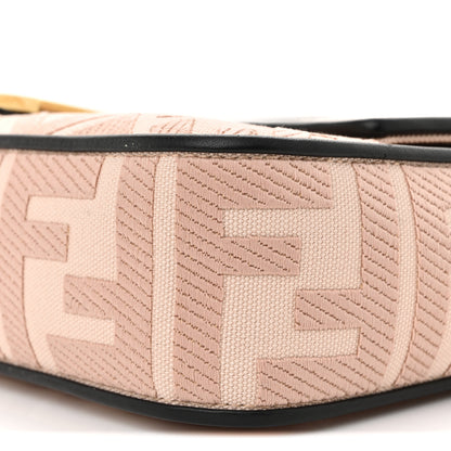Fendi Canvas Vitello King FF Embroidered Baguette Rosa Quarzo Black 10 of 10