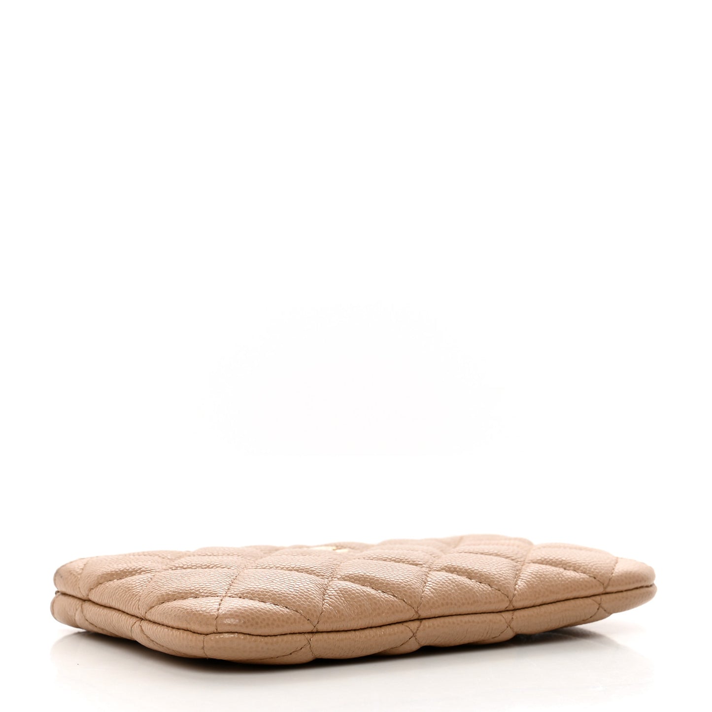 Caviar Quilted Small Cosmetic Case Beige