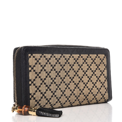 Gucci Diamante Bamboo Tassel Zip Around Wallet Dark Blue 3 of 11