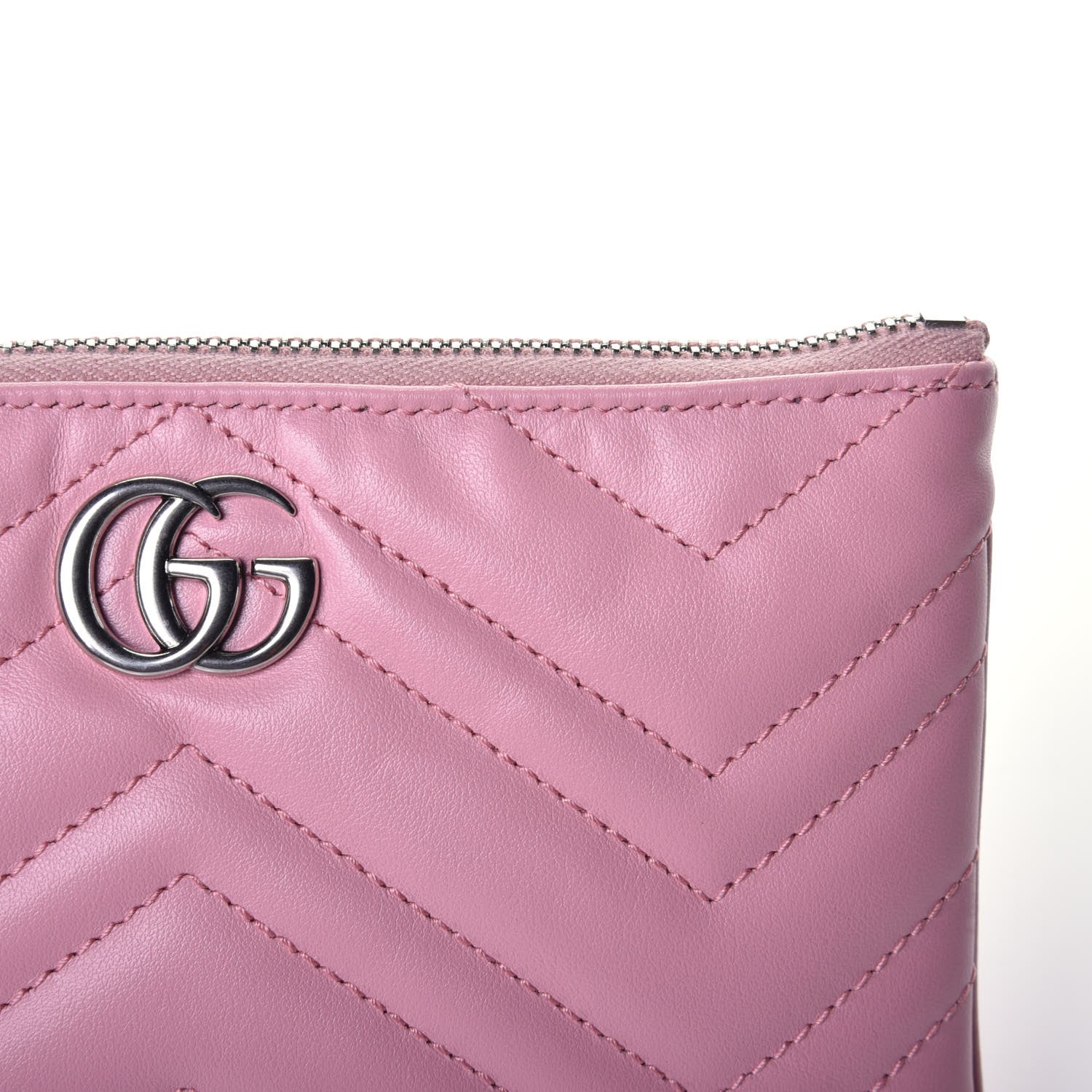 Gucci Calfskin Matelasse GG Marmont Wrist Wallet Wild Rose 11 of 11