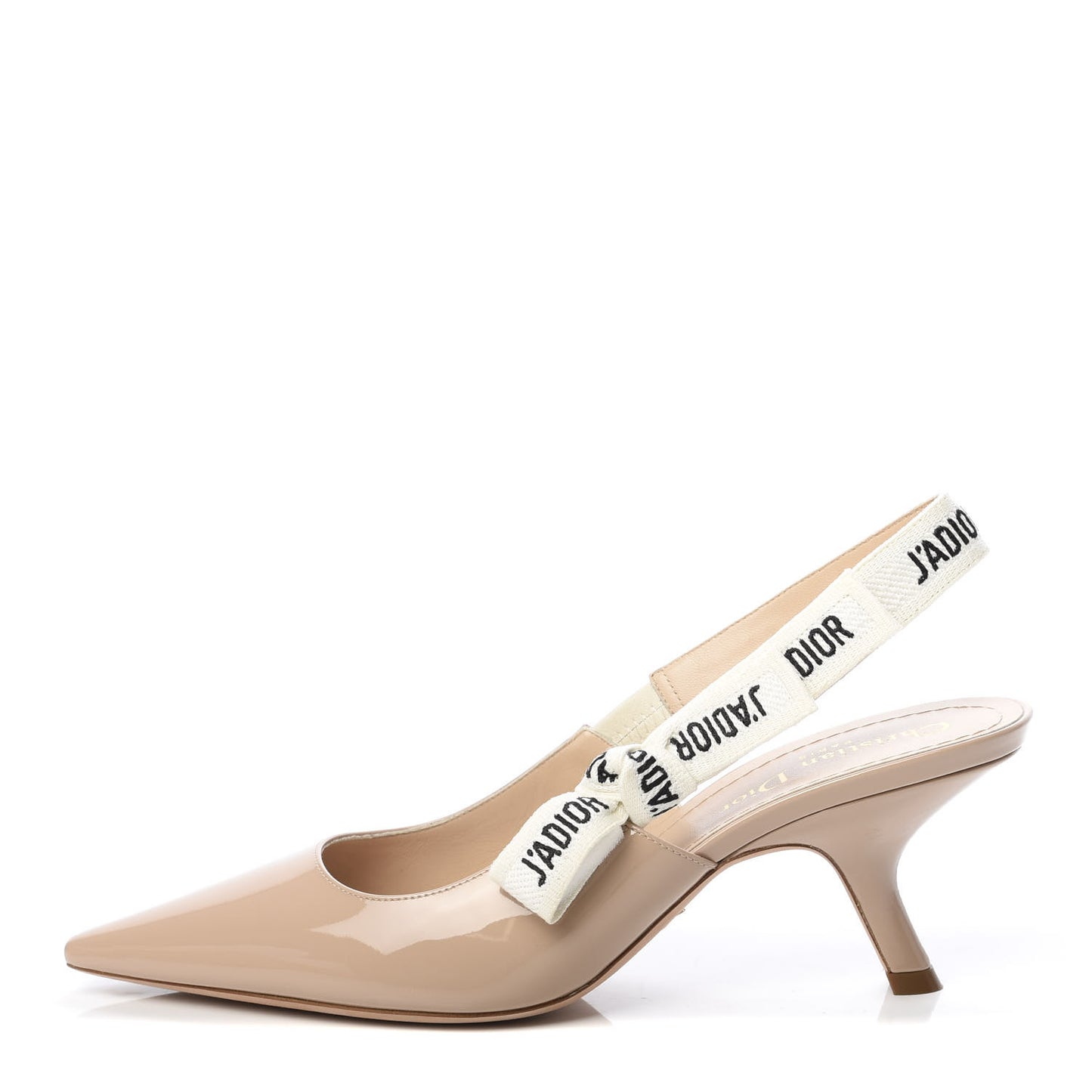 Patent Ribbon J'Adior Slingback 65mm Pumps 37.5 Nude