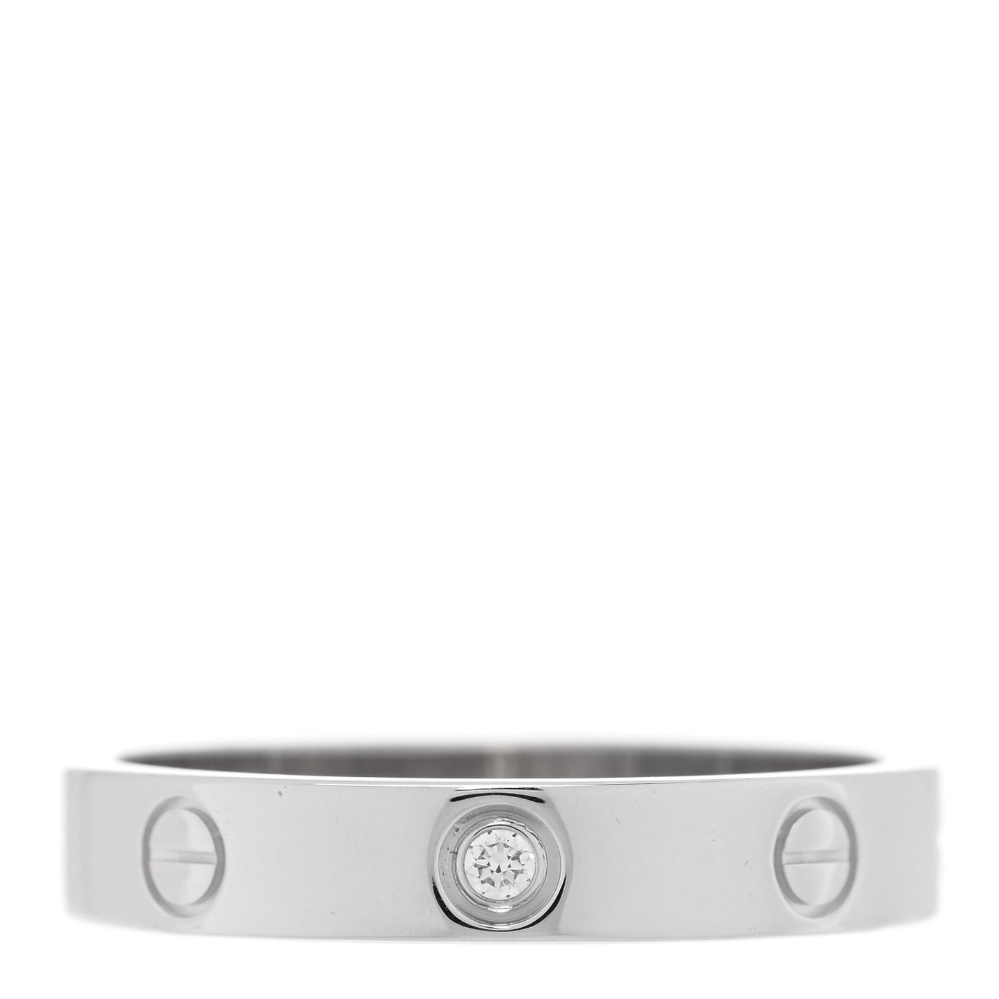 18K White Gold Diamond 4mm LOVE Wedding Band Ring 59 8.75