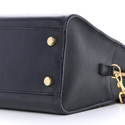 Saint Laurent Smooth Calfskin Small Monogram Cabas Navy 10 of 23