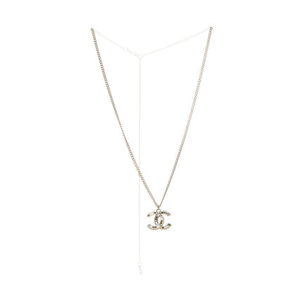 Chanel Baguette Crystal CC Necklace Light Gold Black 4 of 6