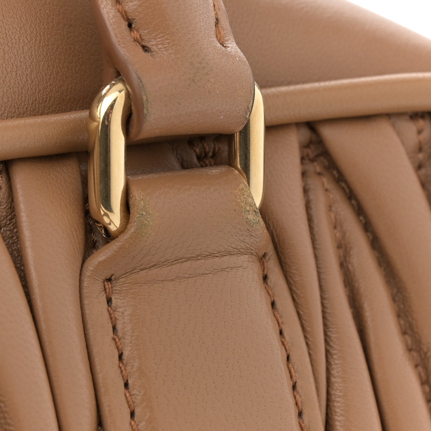 Miu Miu Nappa Matelasse Regular Arcadie Top Handle Bag Caramel 13 of 13