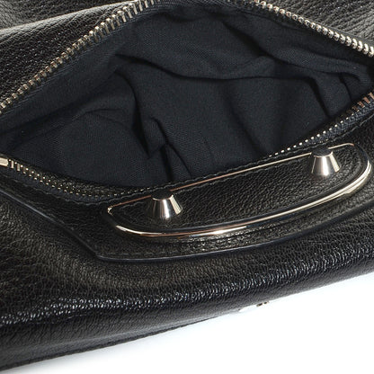 Balenciaga Chevre Metallic Edge Classic Silver Hardware Envelope Clutch Black 8 of 9